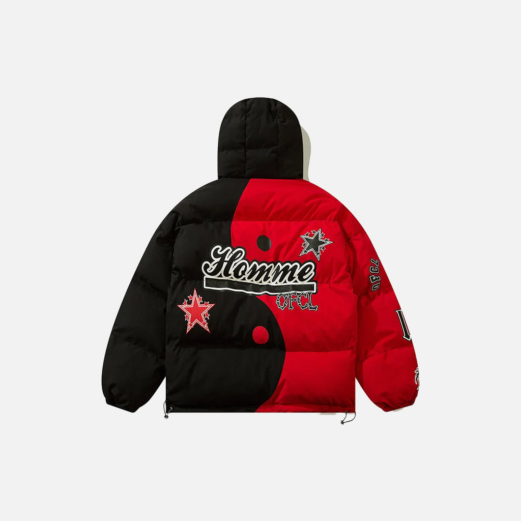 Yin Yang Club Oversized Puffer Jacket