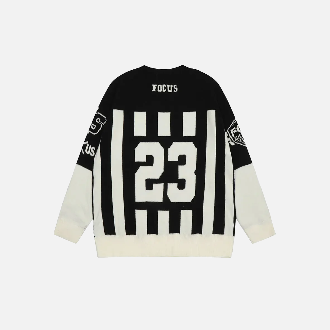 Vintage Knitted Patchwork Racing Sweater