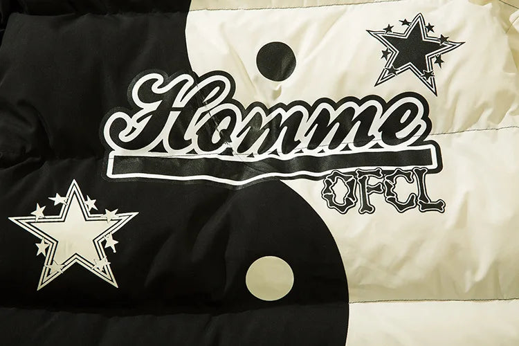 Yin Yang Club Oversized Puffer Jacket