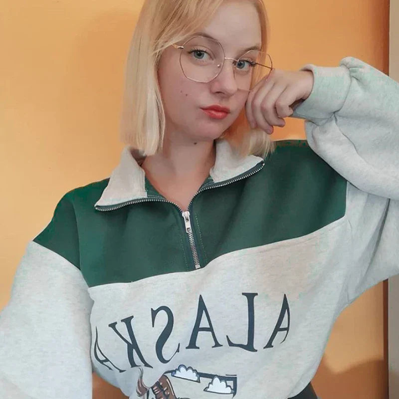 Alaska Eagle Print Vintage Sweatshirt