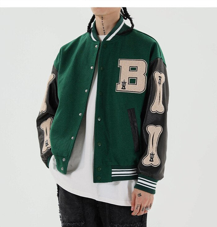 Skeleton Bones Varsity Jacket