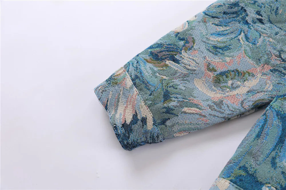 Floral Jacquard Denim Jackets