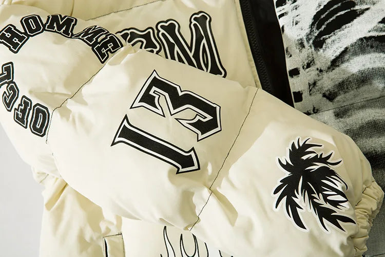 Yin Yang Club Oversized Puffer Jacket