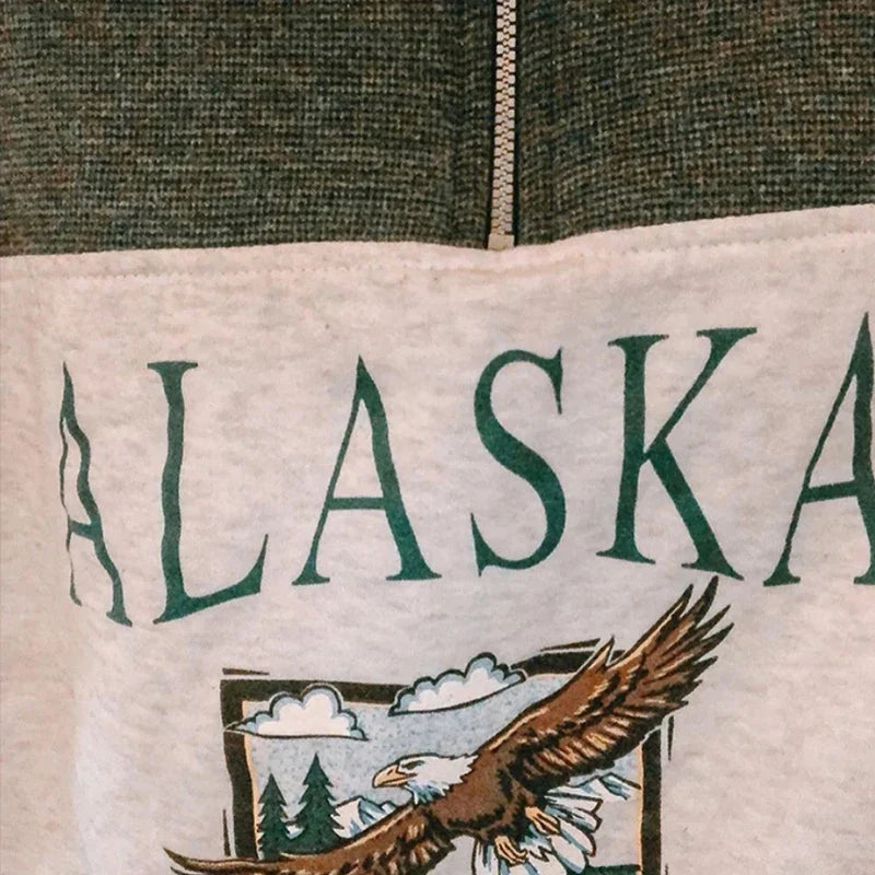 Alaska Eagle Print Vintage Sweatshirt