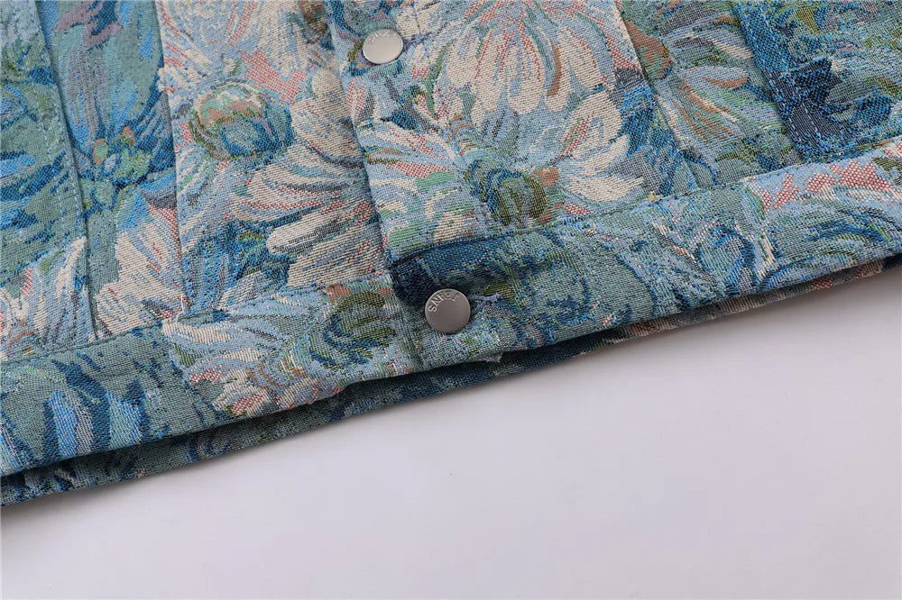 Floral Jacquard Denim Jackets