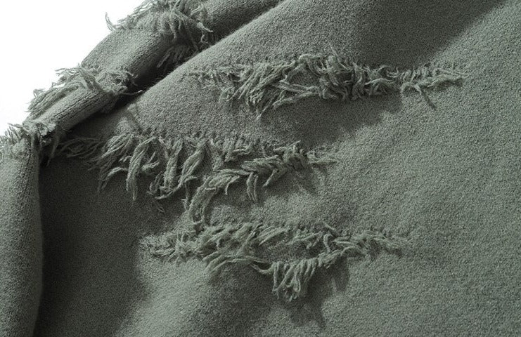 Ruptured Oversized Solid Blank Sweater