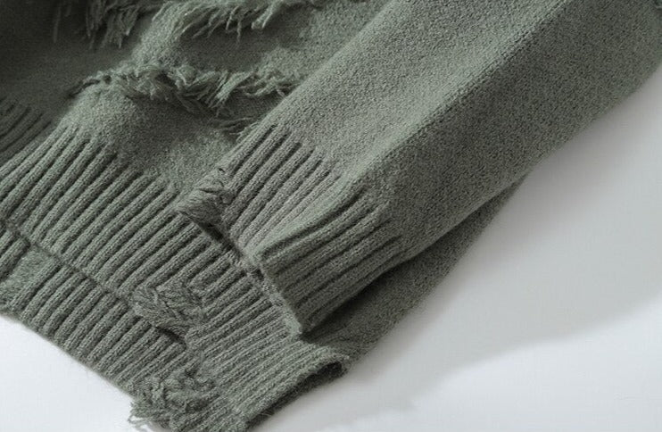 Ruptured Oversized Solid Blank Sweater