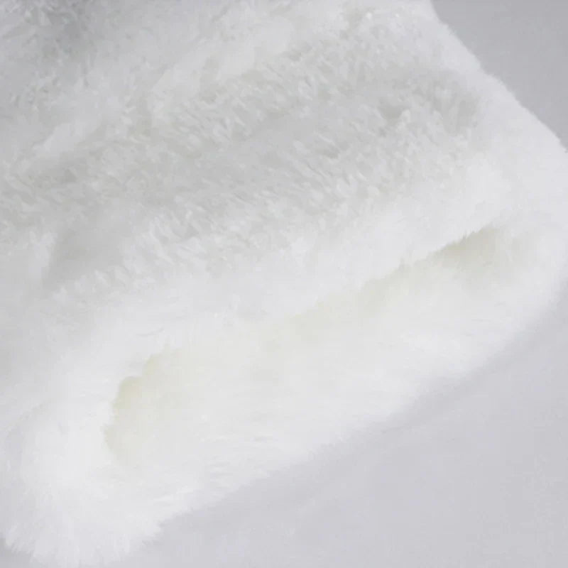 Oversized White Faux Fur Zipper Sweatshirt