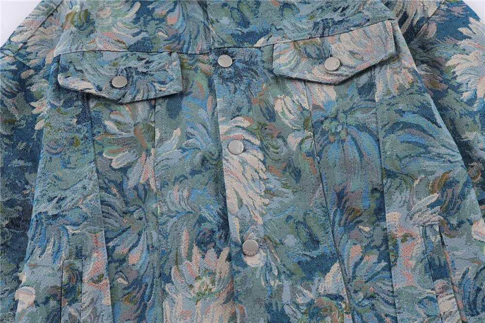 Floral Jacquard Denim Jackets