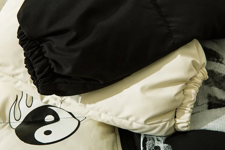 Yin Yang Club Oversized Puffer Jacket