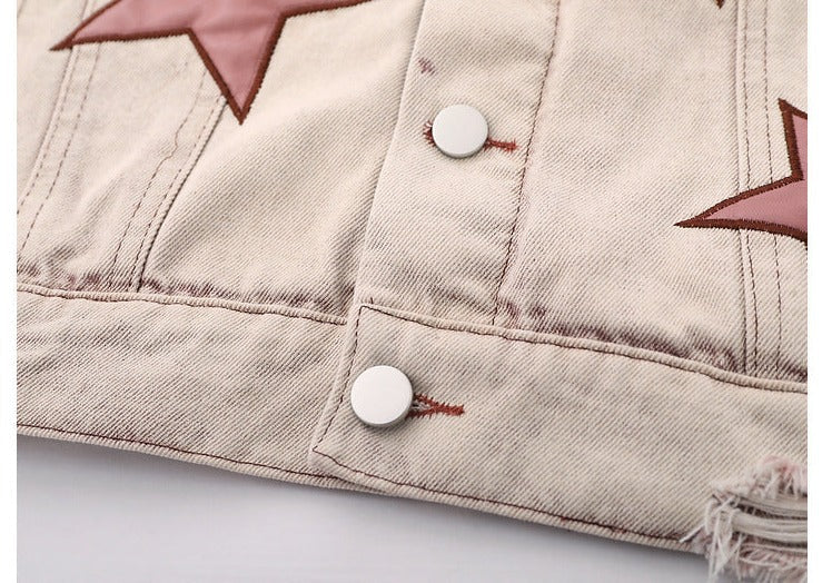 Y2k Star Embroidery Denim Jacket