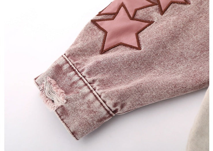 Y2k Star Embroidery Denim Jacket