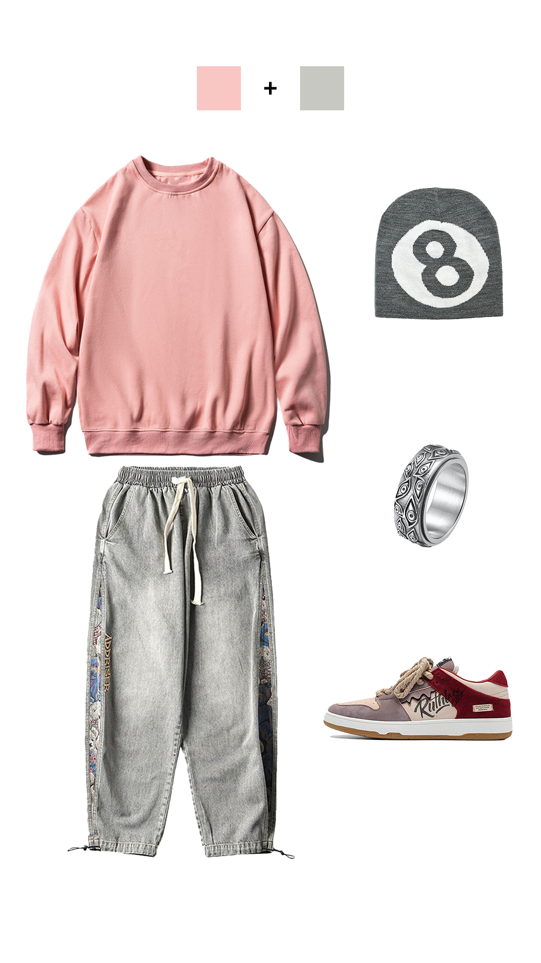 Solid Color Blank Oversized Sweatshirt