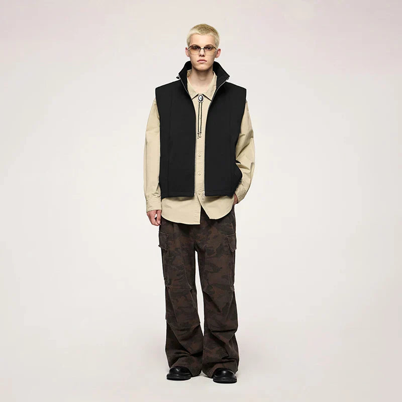 Sleeveless Zip-Up Vest