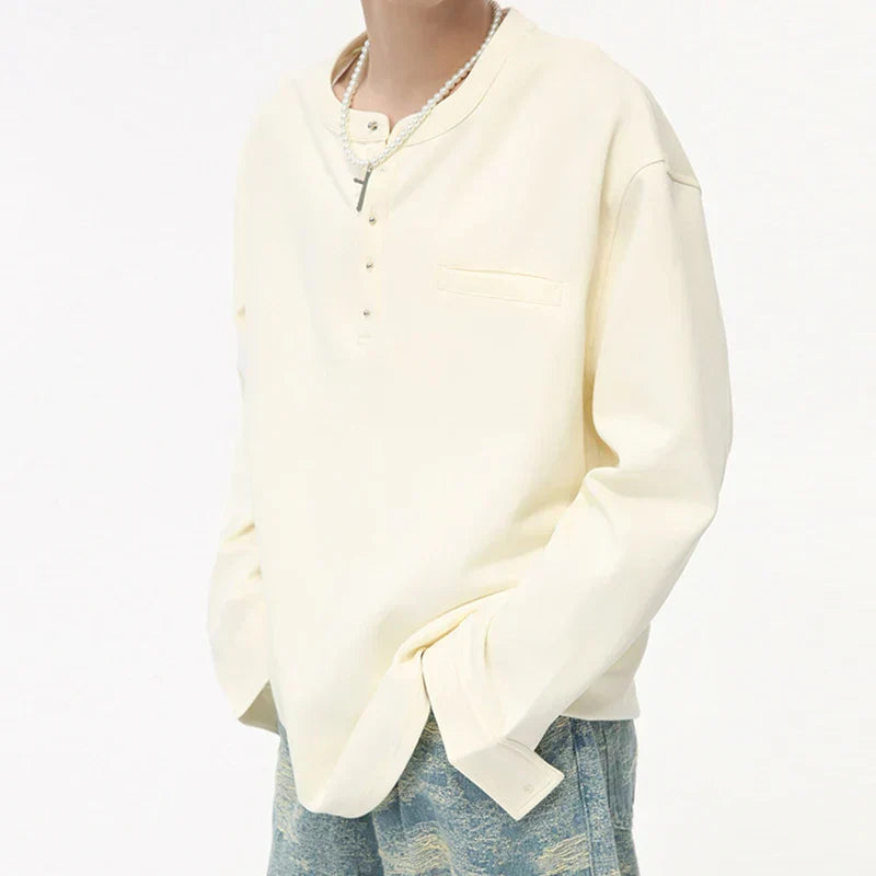 Zipper Neck Pullover Sweatshirt