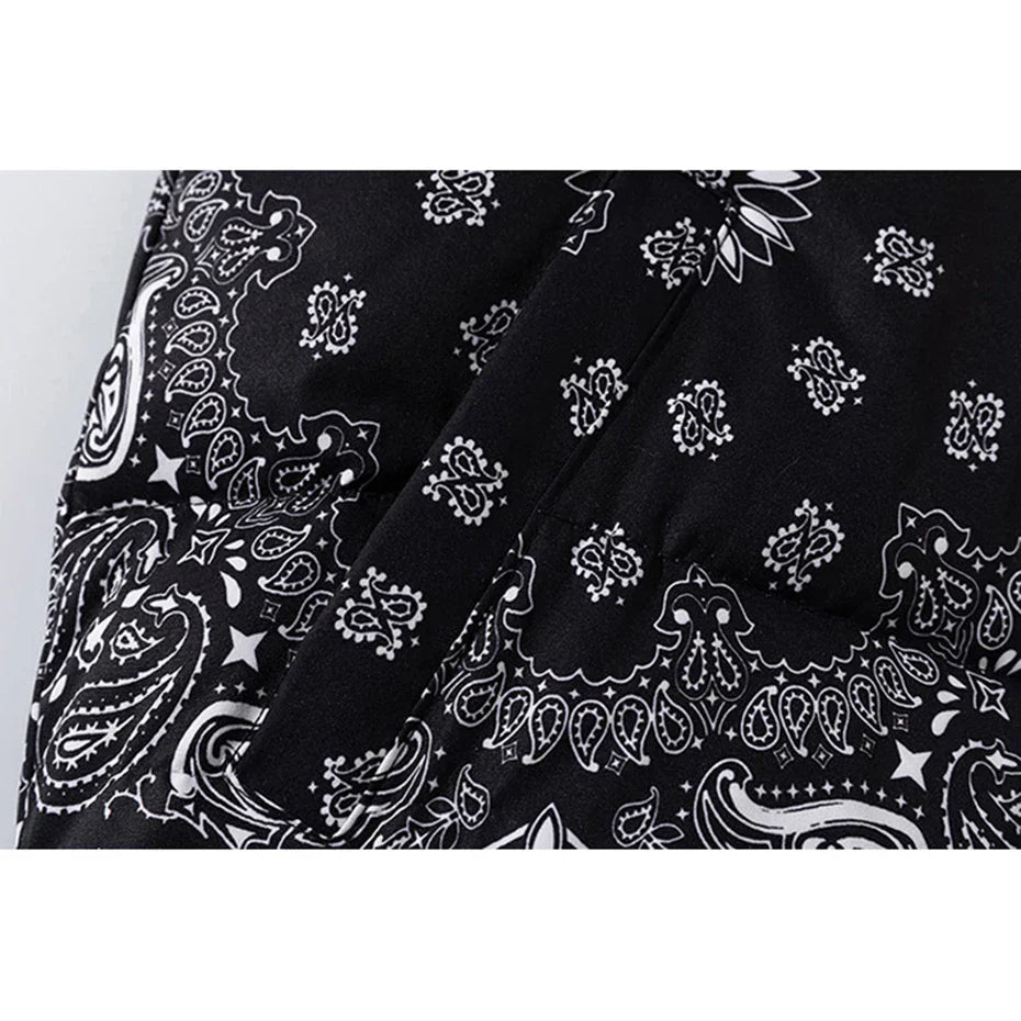 Patchwork Paisley Puffer Jacket