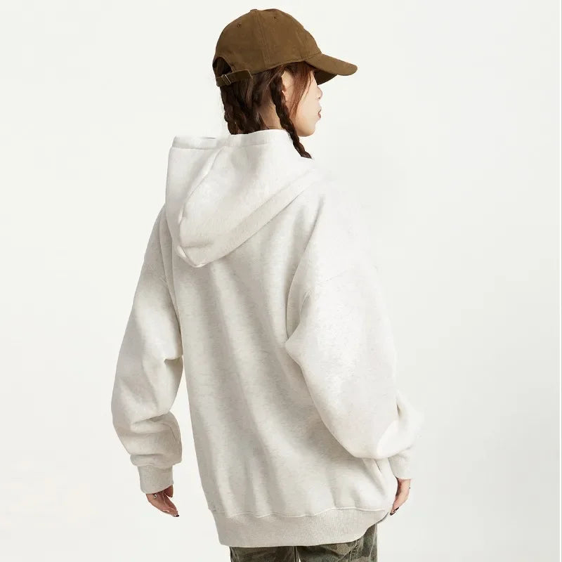 Cozy Oversized Letter Embroidery Sweatshirt