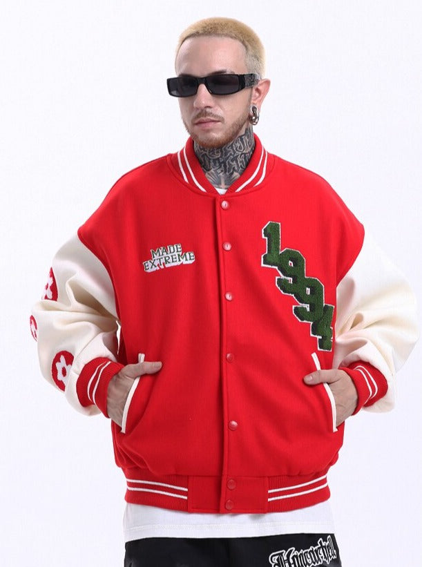 Vintage Flower Varsity Jacket