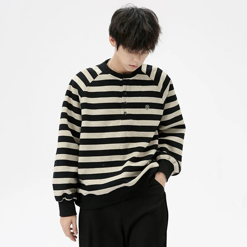 Striped Long-Sleeve Sweatshirt