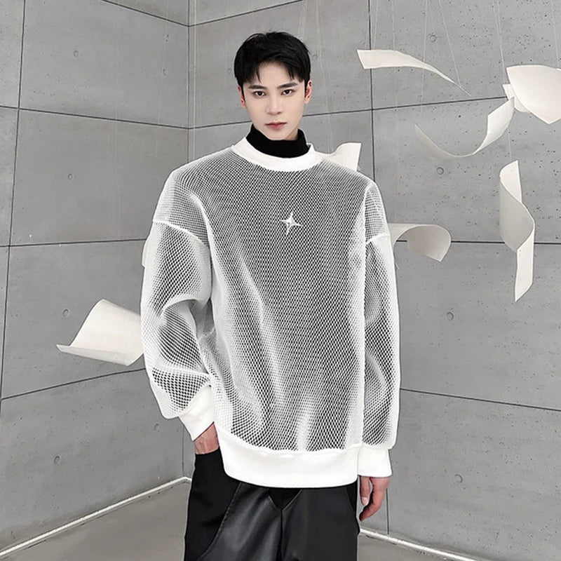 Textured Mesh Sweatshirt