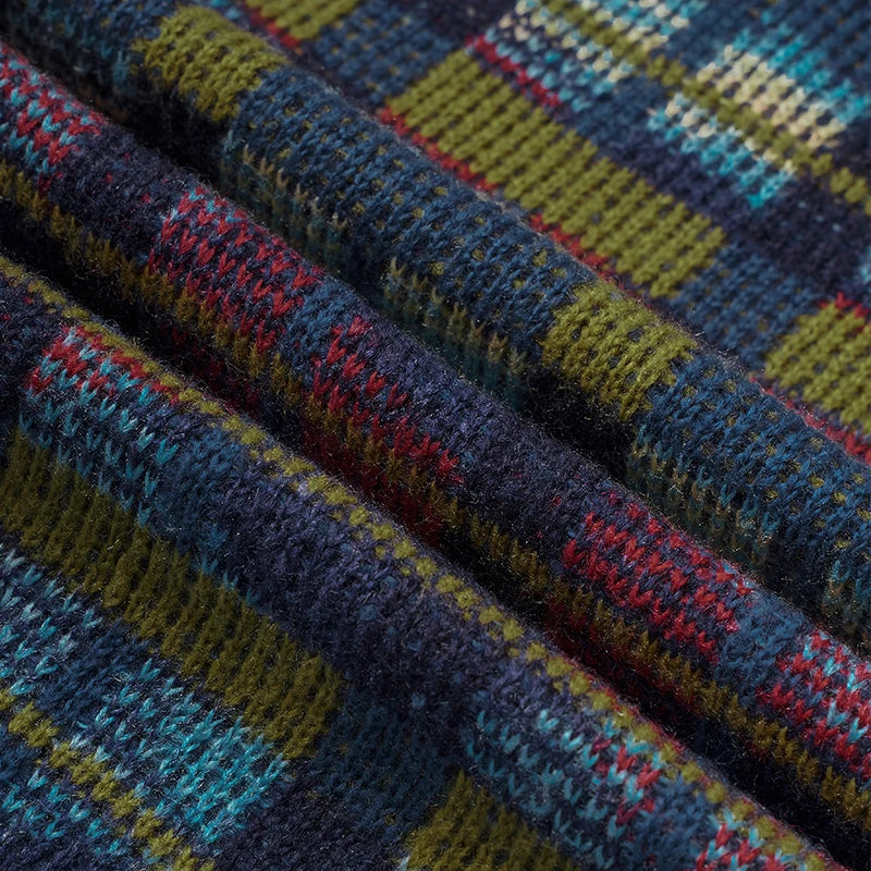 Checkered V-Neck Sweater