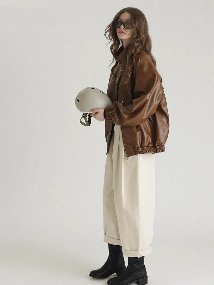 Luxury Oversized Faux Leather Jacket