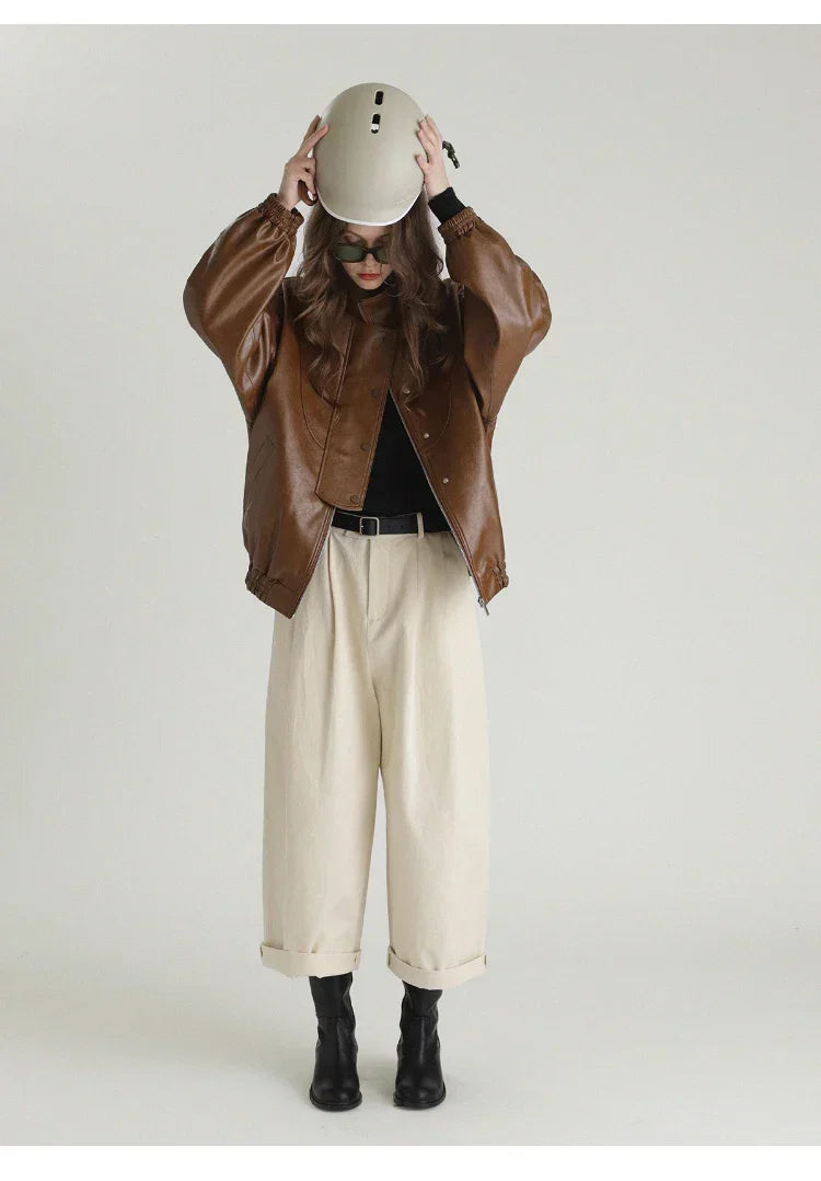 Luxury Oversized Faux Leather Jacket