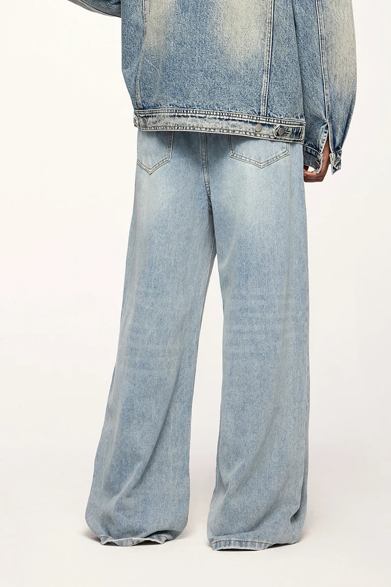 Loose Fit Blue Wide-leg Jeans