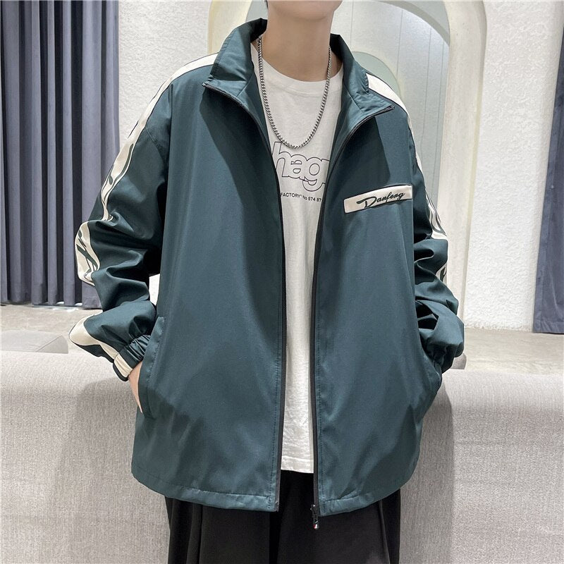 Spring Stand Collar Windbreaker Jacket