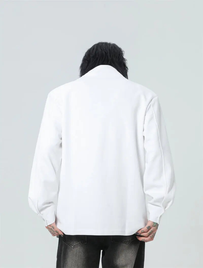 Streetwear Casual Zipper Shoulder Pads Sweatshirt