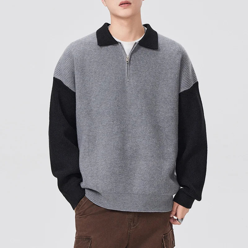 Cozy Bootcut Knitted Half Zipper Sweater