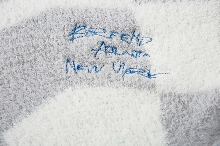 Y2K Abstract Grid Knitted Sweater