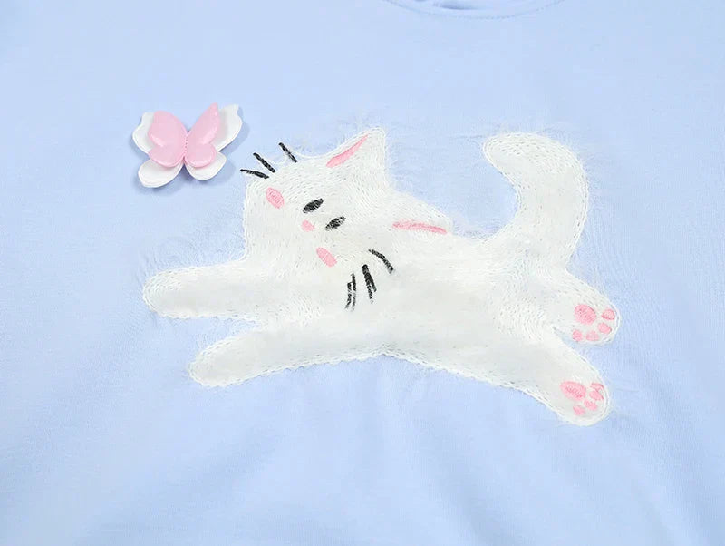 Cat And Butterfly Hoodie