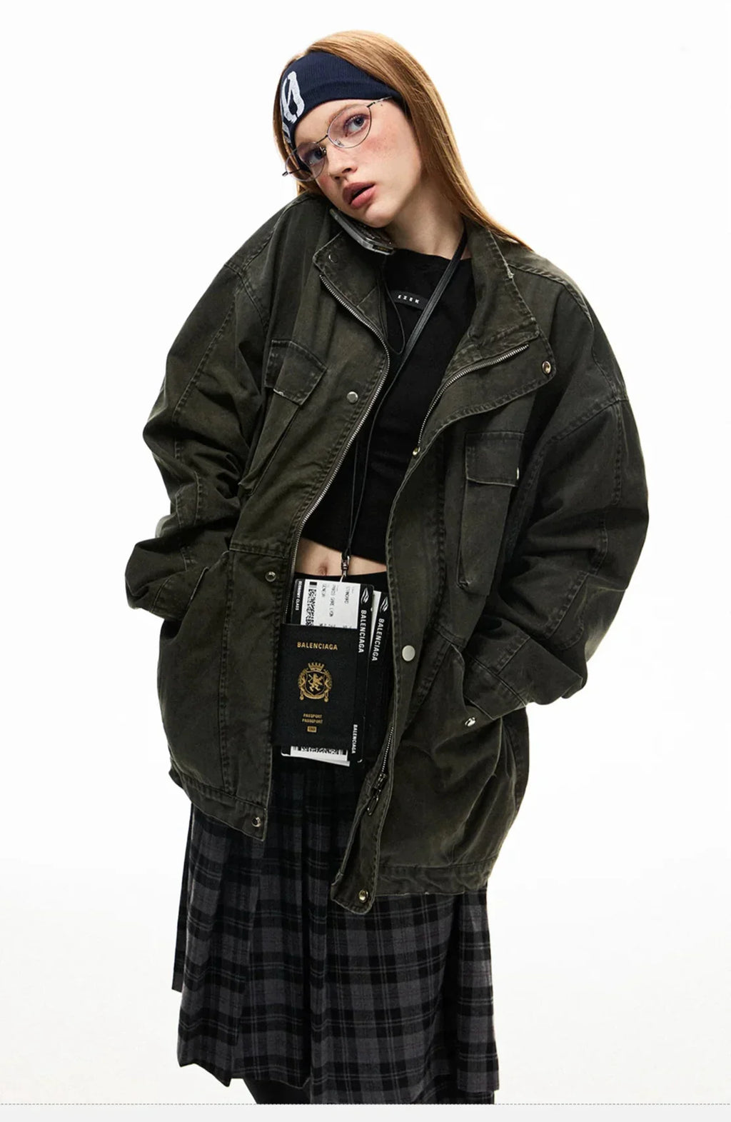 Washed Medium Long Denim Jacket