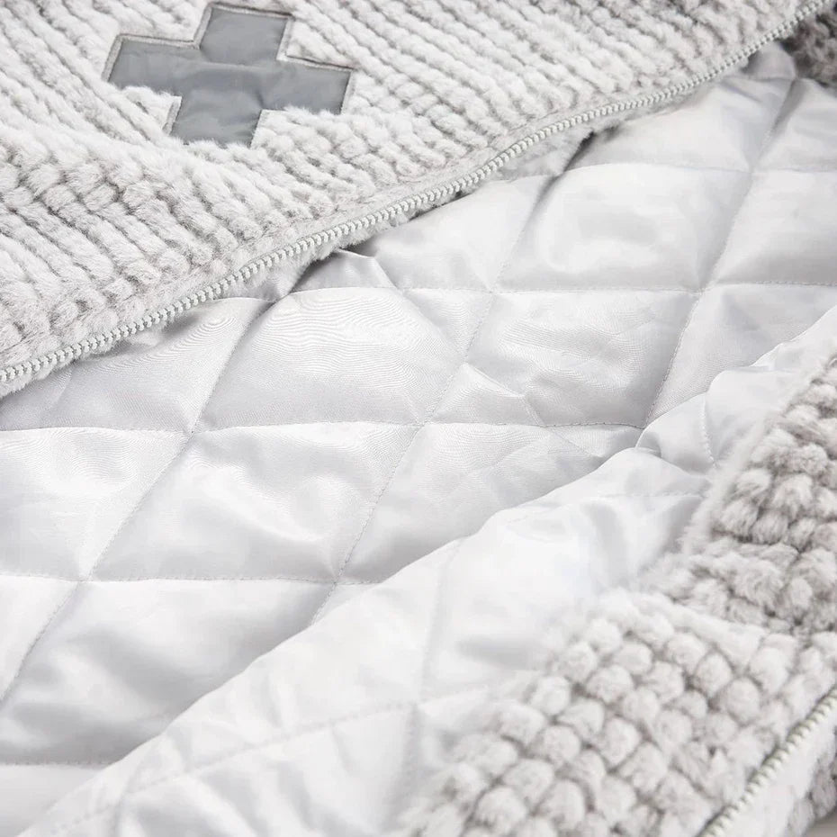 Cross-Emblem Reflective Puffer Jacket