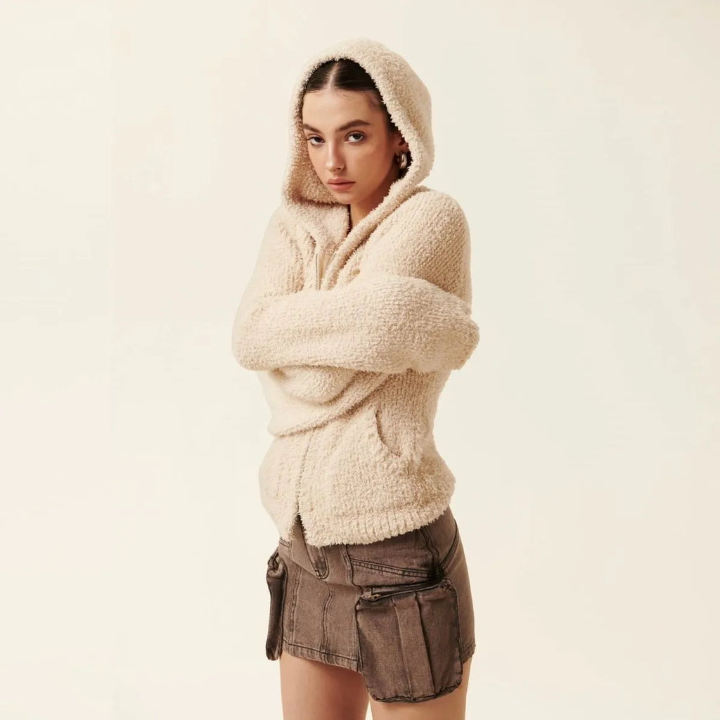 Women Relaxed Retro Velvet Sweatshirt