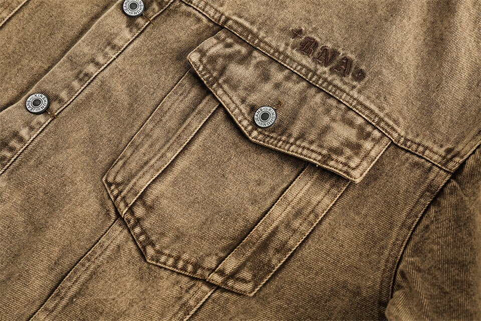 Yellow Multi-pocket Denim Jacket