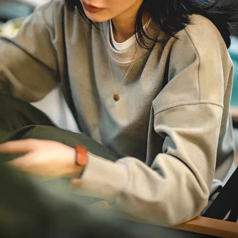 Solid Color Loose Casual Sweatshirt