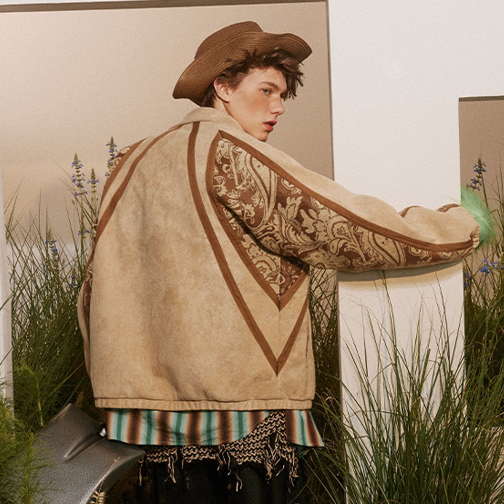 Cashew Flower Graphic Patch Jacket