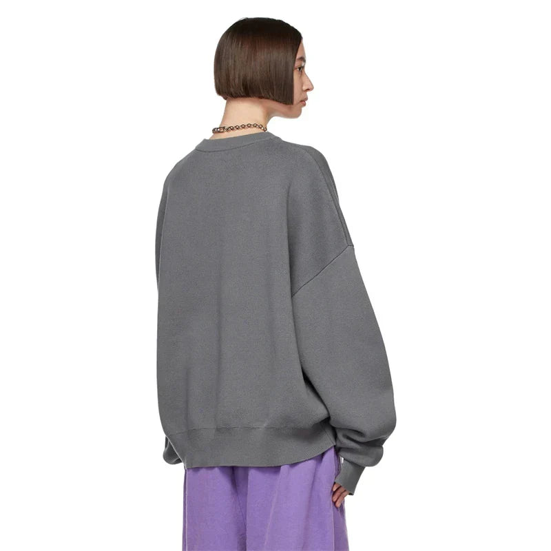 Cozy Loose Fitting Fleece Round Neck Sweatshirt