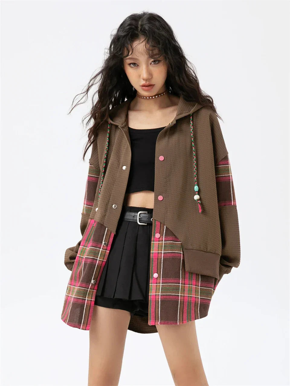 Women Korean Chic Elegant Stitched Swetshirt