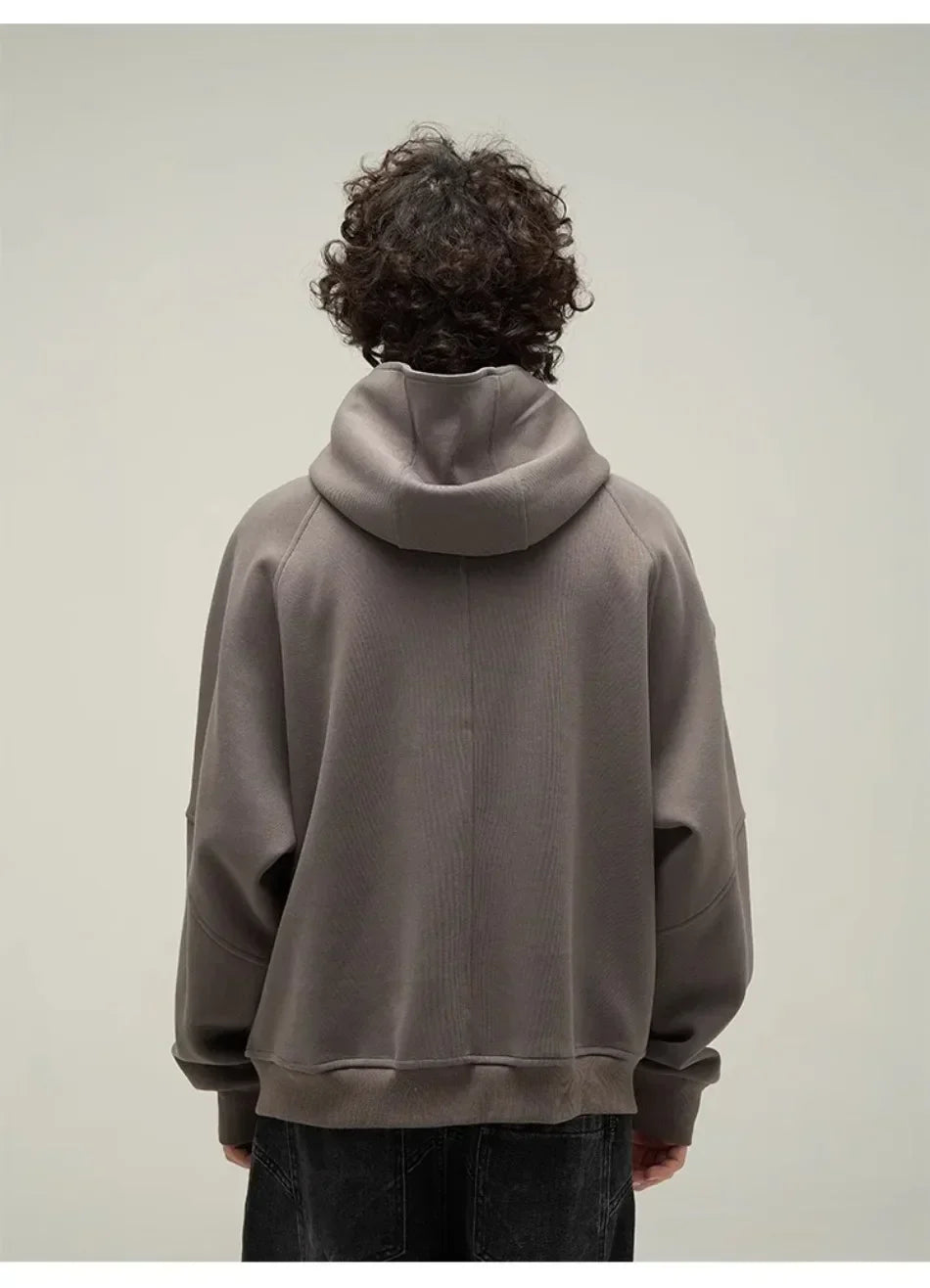 Punk Oversized Letter Embroidered Stand Sweatshirt