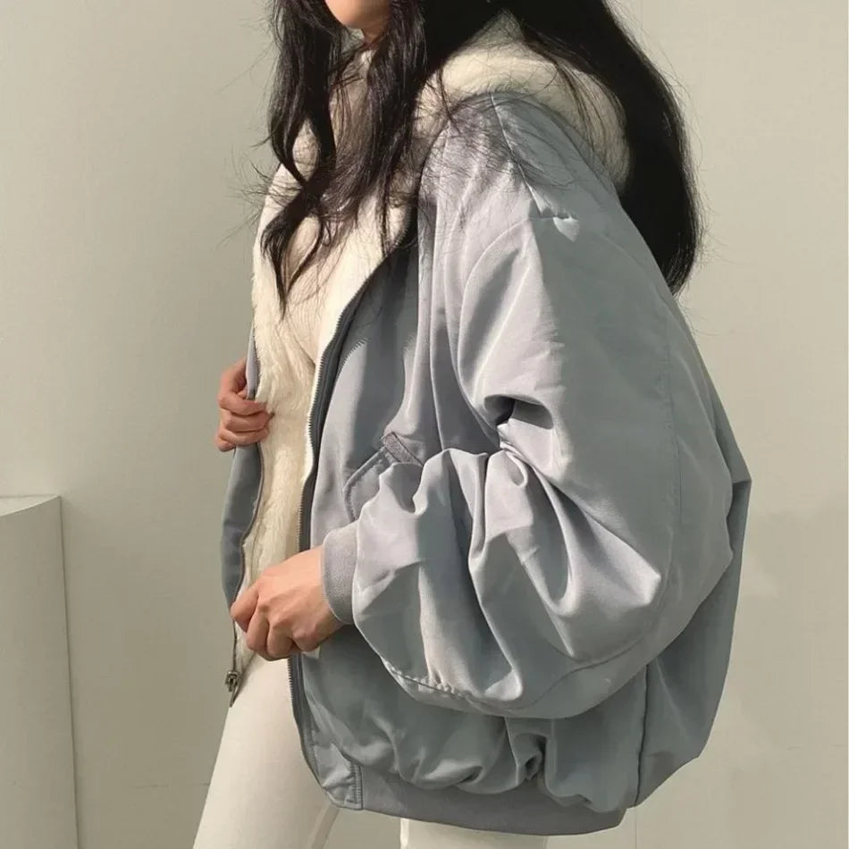 Double-sided Hooded Zip-up Jacket