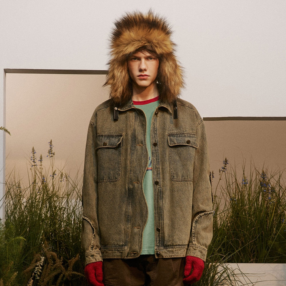 Washed Distressed Denim Jacket