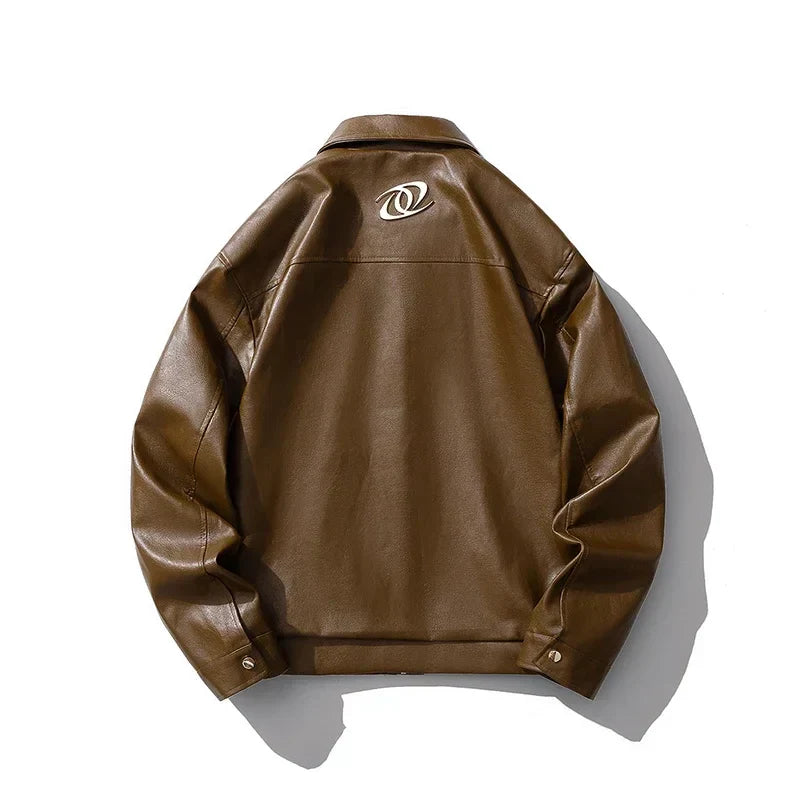 Vintage Faux Motorcycle Leather Jacket