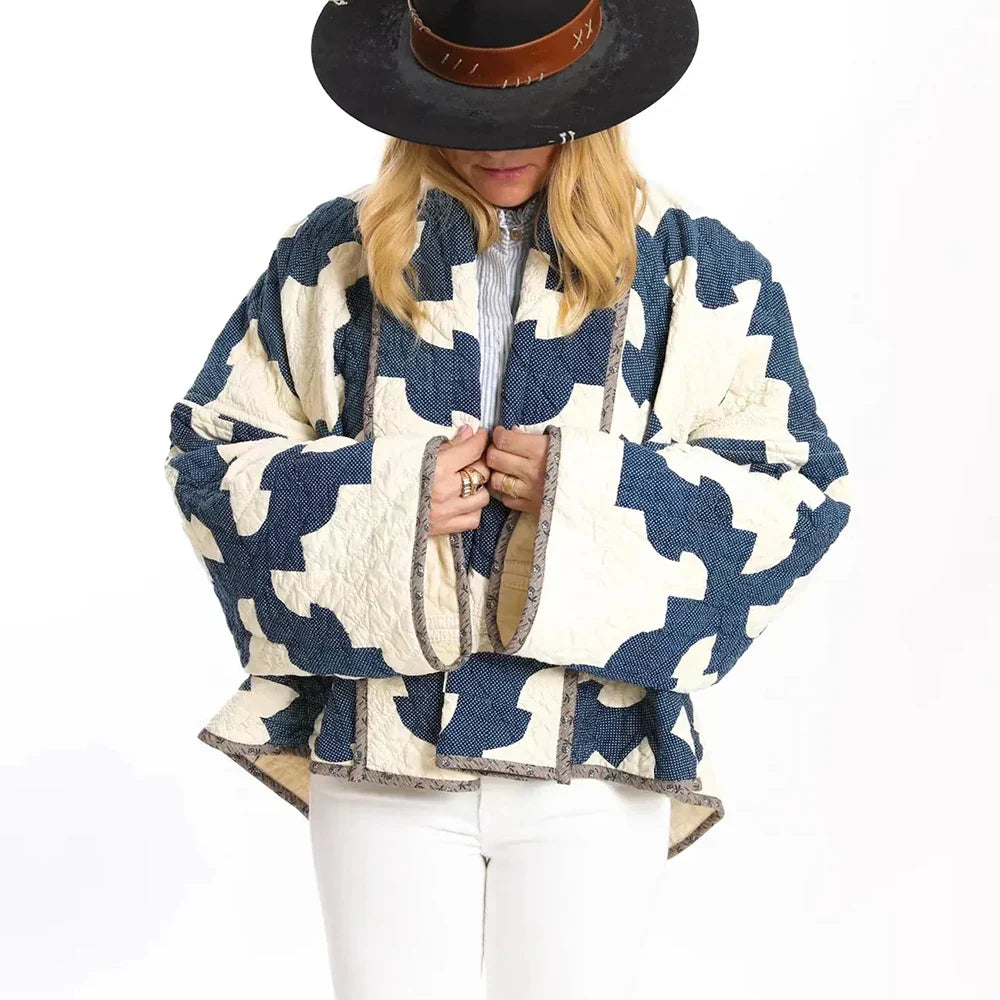 Durable Chic Colorblock Loose Lapel Jacket