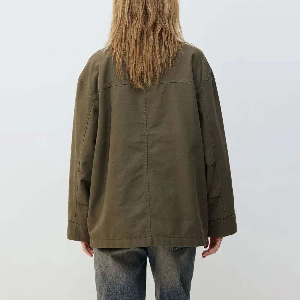 Chic Minimalist Spliced Lapel Jacket