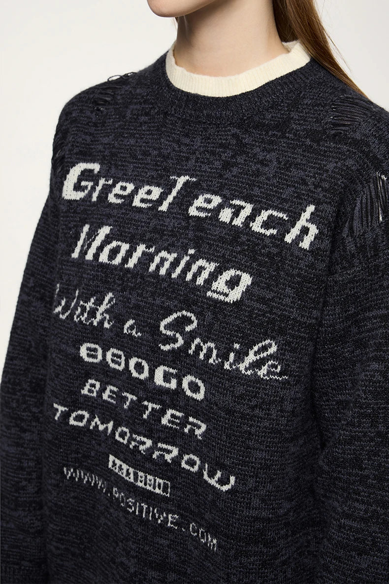 Positive Morning Text Sweater