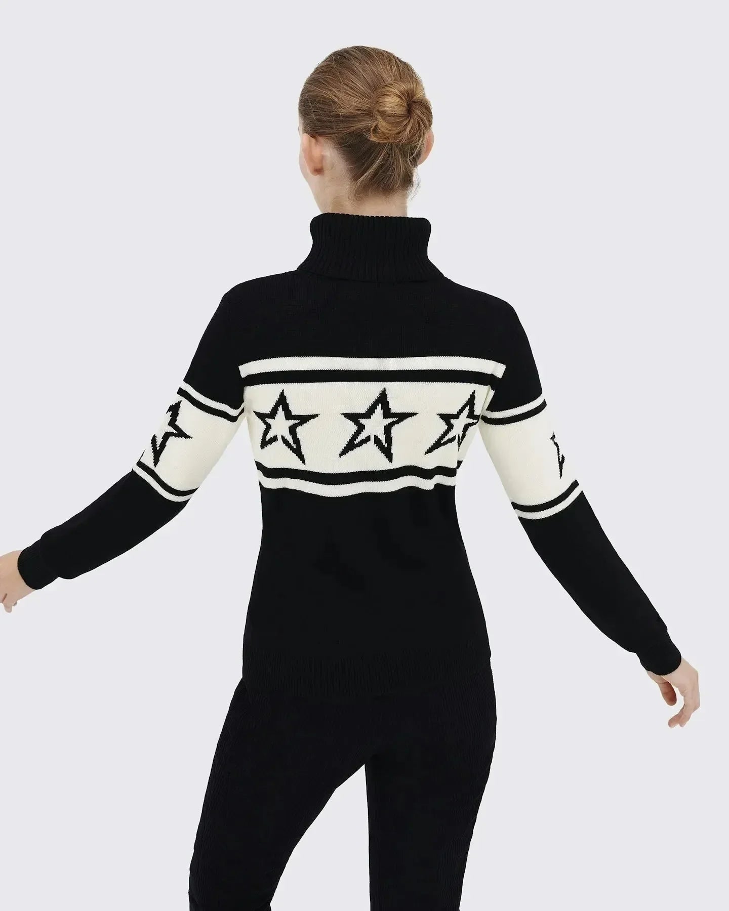 Star Pattern Turtleneck Sweater
