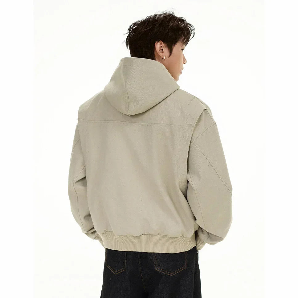 Elevated Modern Casual Hooded Bomber Jacket